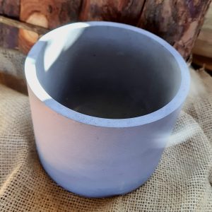 Vaso redondo de concreto cinza