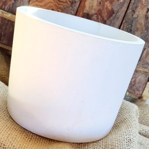 Vaso redondo de concreto branco